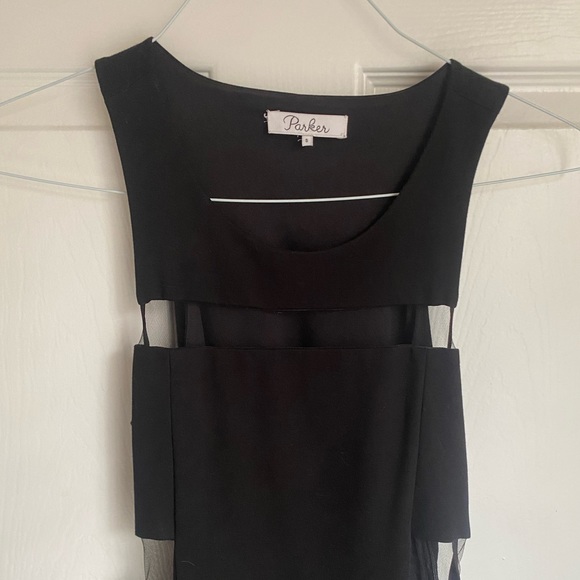LIKE NEW Parker black mesh cutout dress small - Picture 3 of 9
